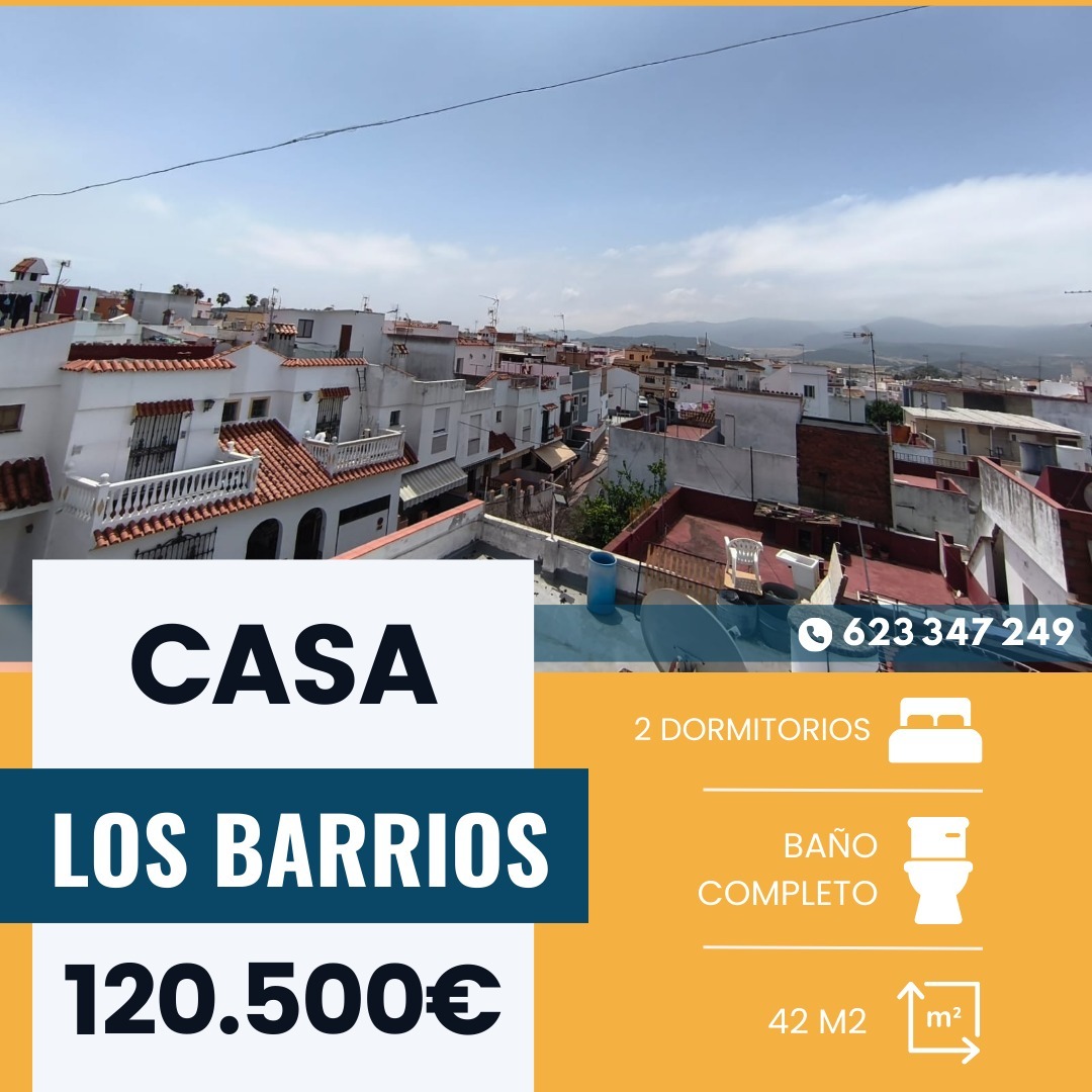 ‼️ CASA DE PLANTA BAJA EN EL CENTRO DE LOS BARRIOS‼️ 2 dormitorios, cuarto de baño completo, cocina sin amueblar, salón ,patio, azotea comunitaria(divisible),vecinos arriba, reforma reciente..............