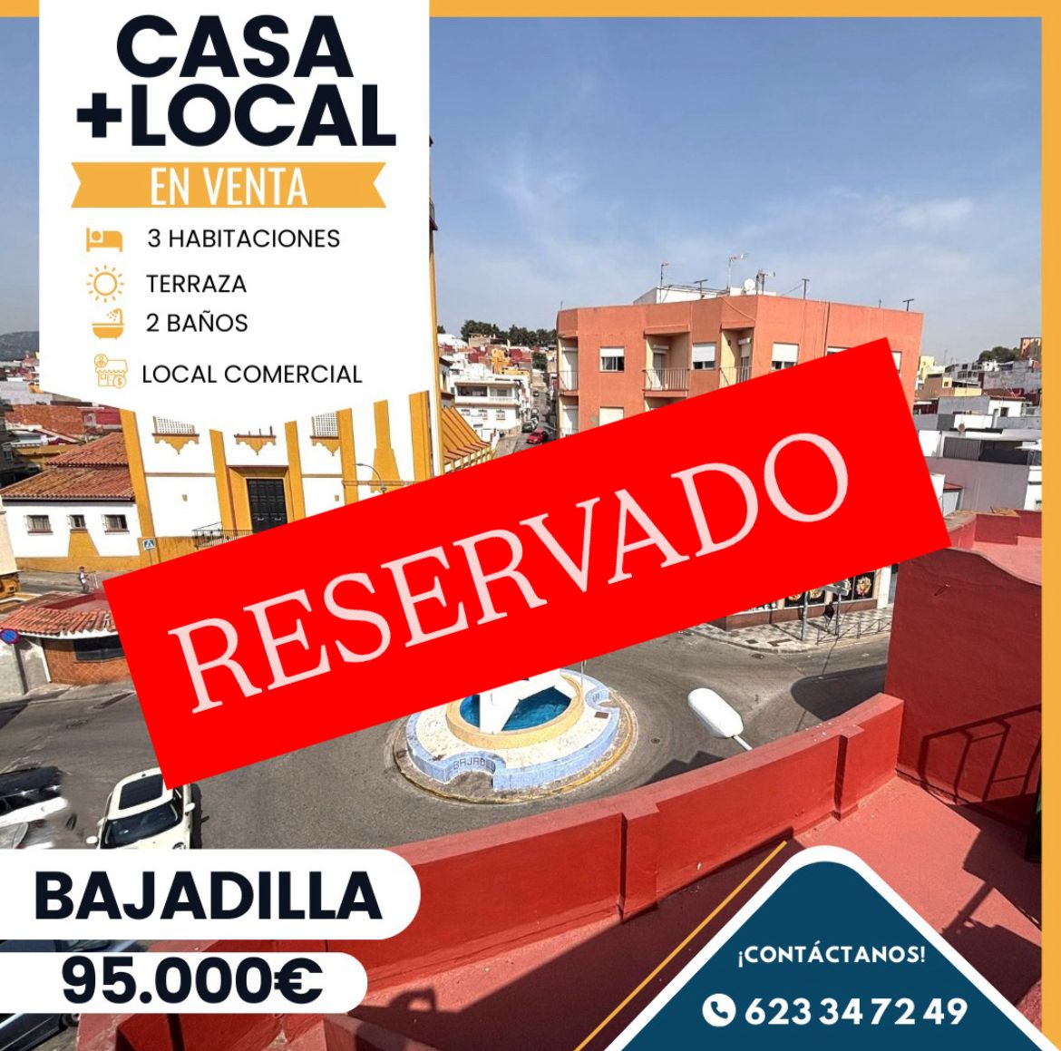 ‼️ CASA ADOSADA + LOCAL EN LA BAJADILLA A REFORMAR‼️ 3 dormitorios, dos baños, cocina sin amueblar, salón ,terraza ,local comercial............