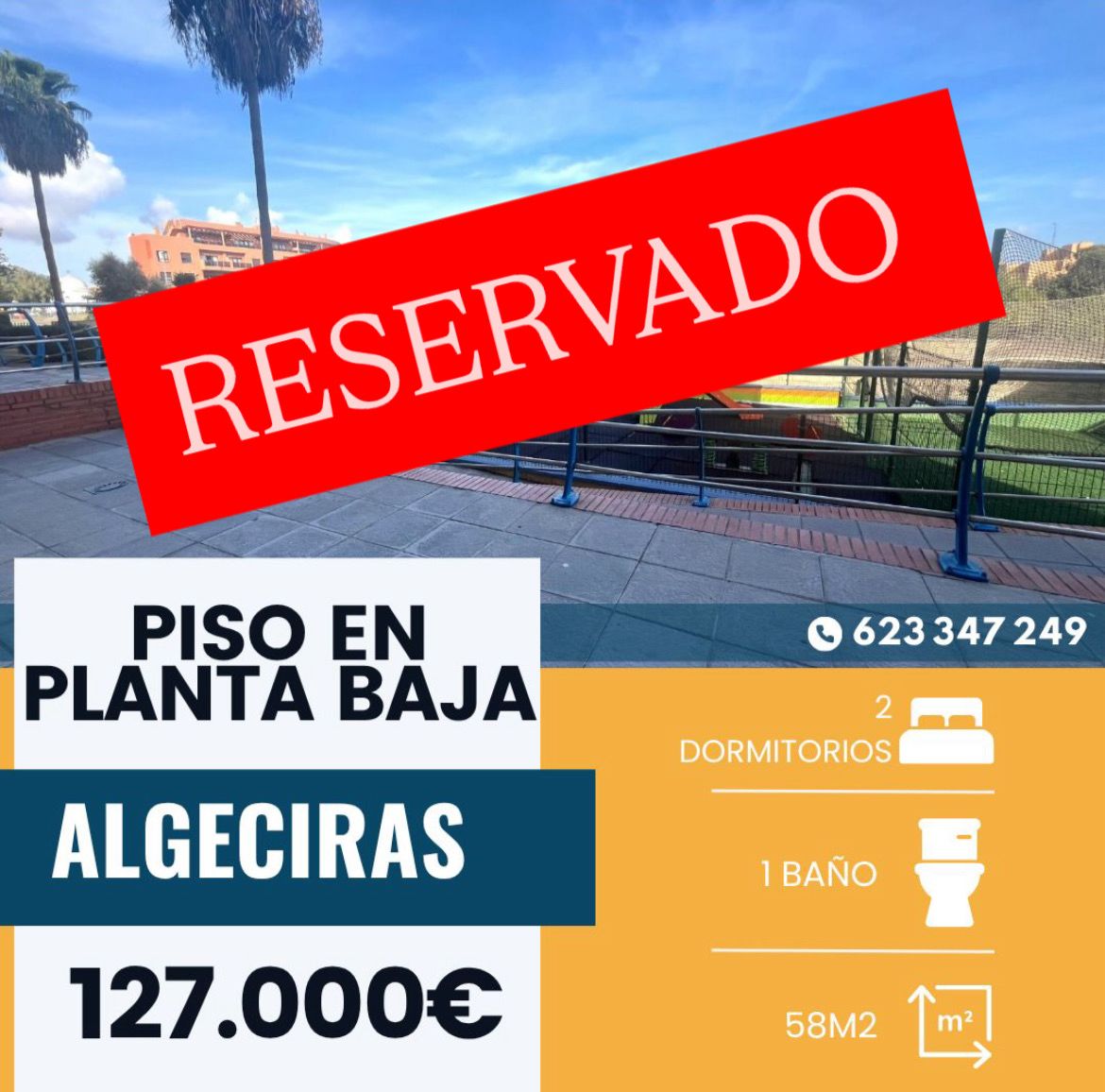 ‼️ PISO EN PLANTA BAJA EN LA URB. LA ERMITA (ALGECIRAS)‼️ 2 dormitorios, cuarto de baño completo, cocina equipada, salón, patio, ascensor......