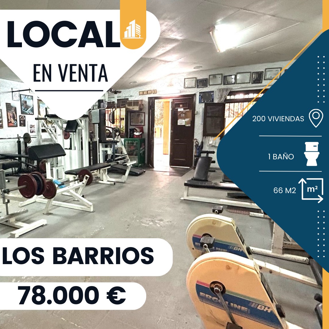 ‼️EN VENTA LOCAL COMERCIAL EN LOS BARRIOS‼️ 1 estancia, vestuario con ducha, aseo, acceso peatonal, buena ubicación, OPORTUNIDAD DE INVERSIÓN ……. ¡No te quedes sin tu cita!! 📲📲📲📲
