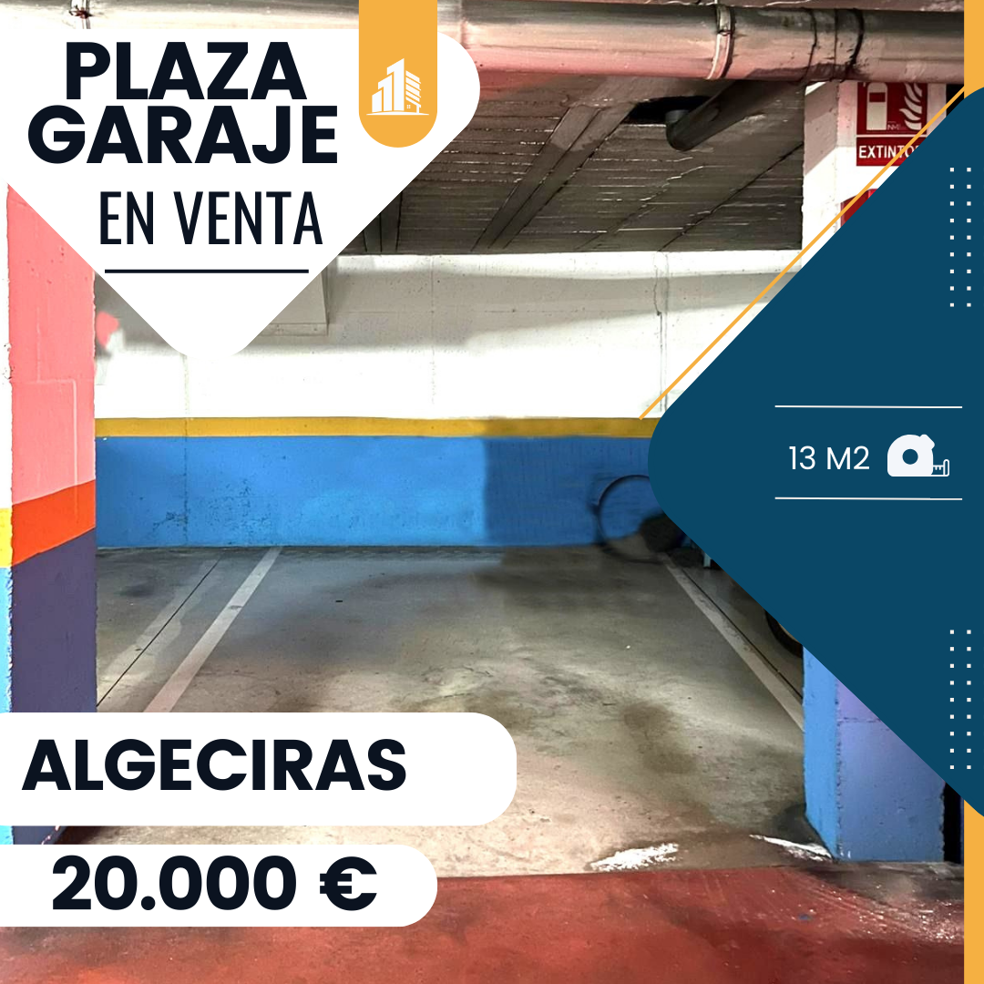 ¡EN VENTA PLAZA DE GARAJE EN ALGECIRAS(ZONA BAR JAIRO Y BAIRES)!  Tiene una superficie de 13 m2 según catastro,fácil aparcamiento.Entrada mediante puerta automática  y acceso peatonal por el edificio.