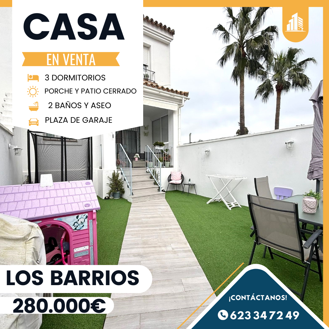 ‼️ CASA PAREADA EN VENTA EN LA ALDEA DEL ROCIO‼️ 3 dormitorios, 2 cuartos de baño completo, cocina amueblada, salón comedor con aire acondicionado, hall de entrada, porche delantero,aseo,patio trasero cerrado,plaza de garaje,piscina comunitaria ,pista de padel,parque infantil,zonas ajardinadas......