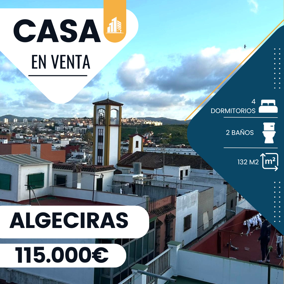 ‼️CASA ADOSADA EN VENTA EN BAJADILLA‼️  4 dormitorios, salón, 2 cocinas (una de ellas sin amueblar),2 baños completos, azotea comunitaria, patio, 2 trasteros...…….