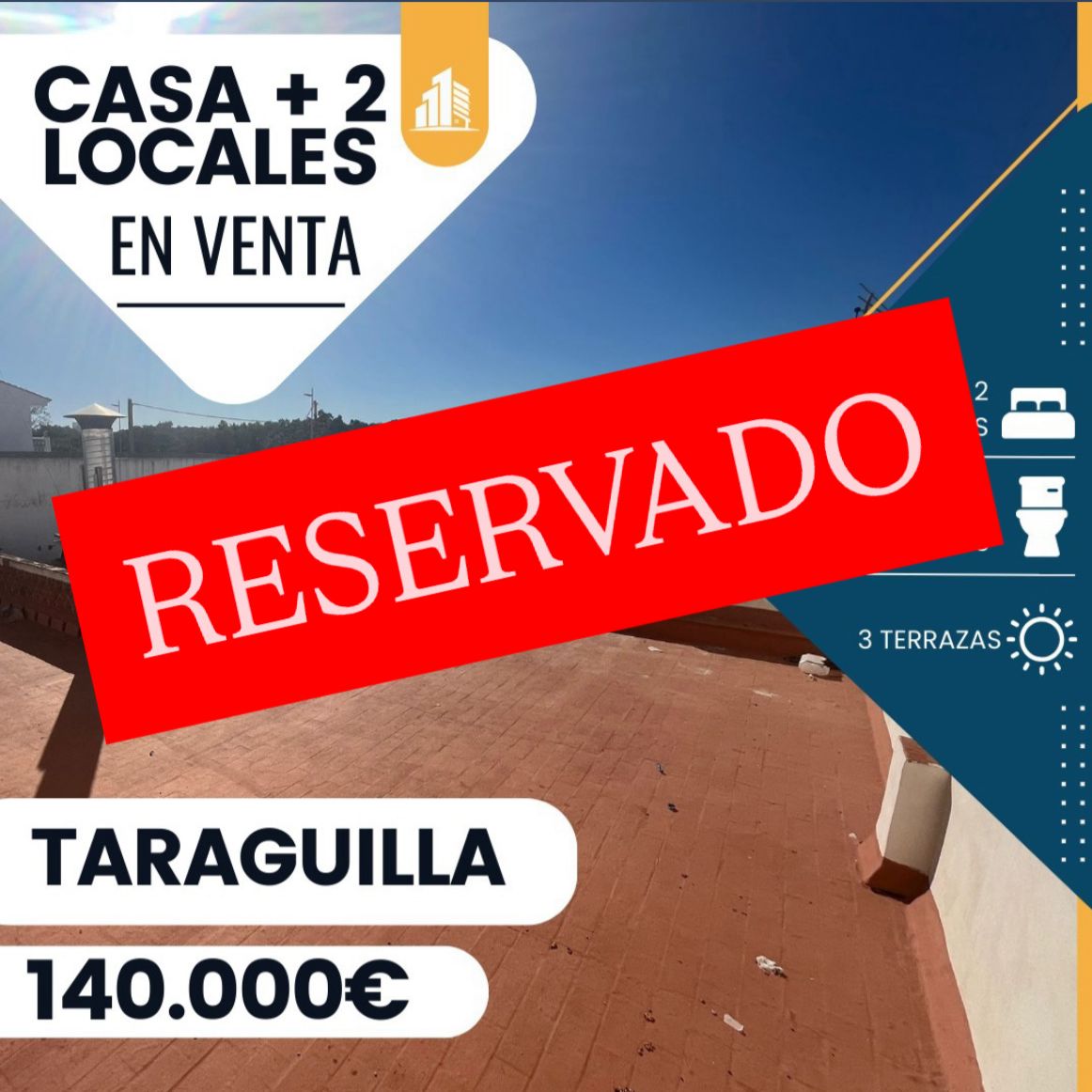 ‼️EN VENTA VIVIENDA + 2 LOCALES EN TARAGUILLA‼️  2 dormitorios triples, 2 cuartos de baño completo ,2 aseos, 2 cocinas equipada, 3 azoteas una de ella transitable, salón/comedor ……. ¡No te quedes sin tu cita!! 📲📲📲📲