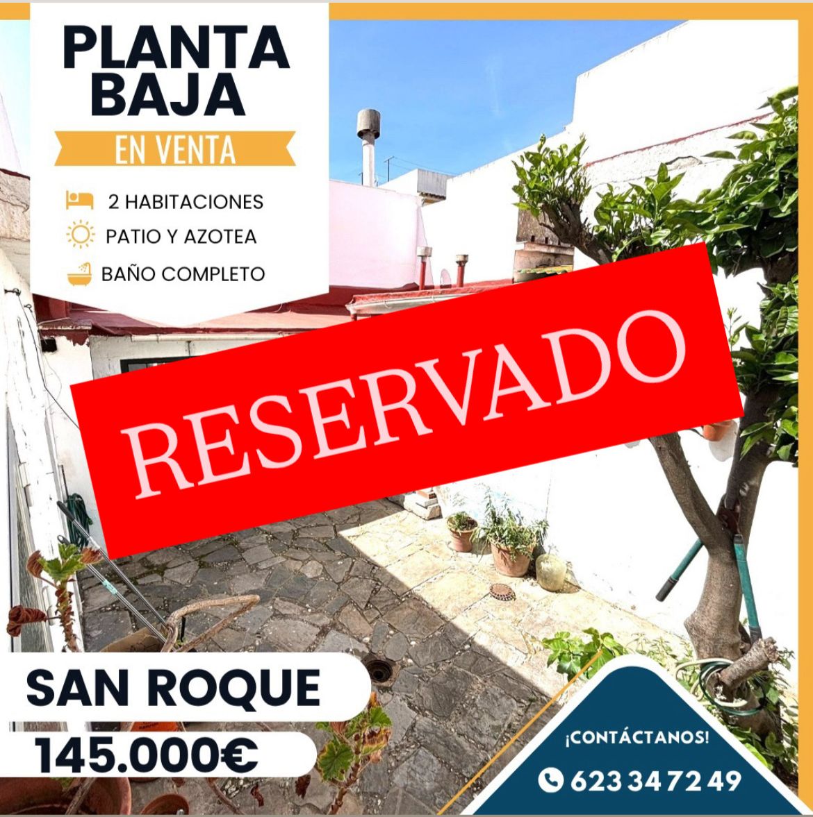 ‼️ EN VENTA CASA DE PLANTA BAJA EN SAN ROQUE‼️ 2 dormitorios dobles, salón, cocina comedor, baño completo con plato de ducha, patio interior, azotea transitable........