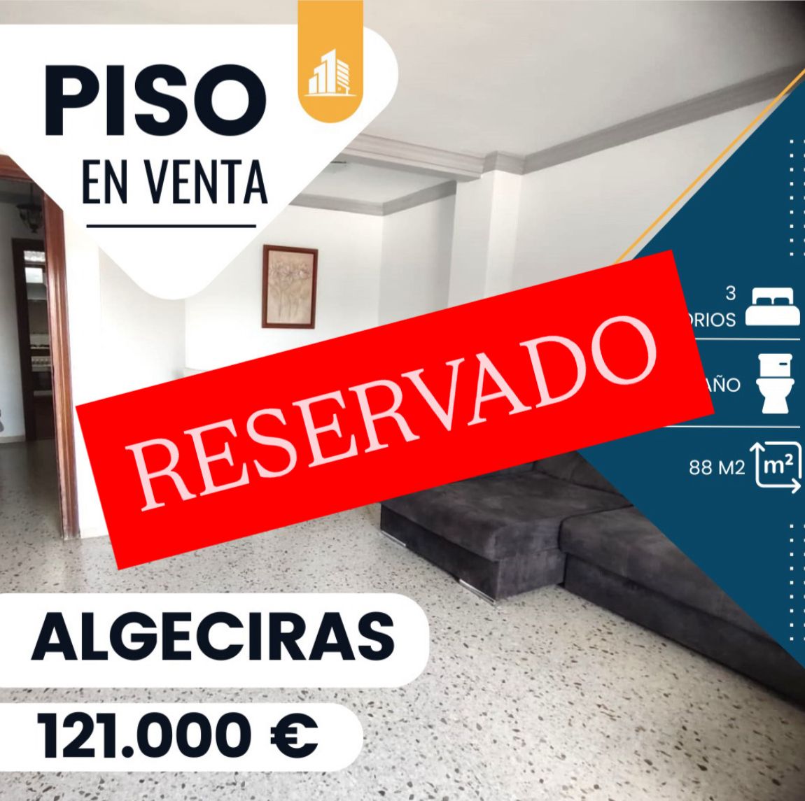 ‼️PISO EN VENTA EN URB.LOS ARCOS (ALGECIRAS)‼️ Hall,3 dormitorios(todos con armario empotrados),salón /comedor amplio, cocina, terraza, cuarto de baño completo con plato de ducha ,3º con ascensor,LUMINOSO.....
