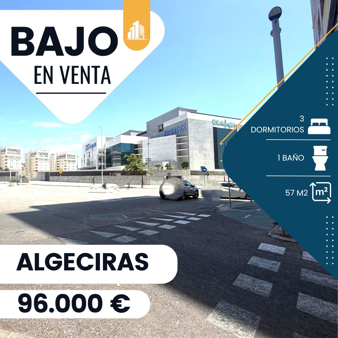 ‼️INMUEBLE REBAJADO‼️ Antes 105.000€ ahora 96.000€ ‼️PISO EN VENTA EN LA ZONA DEL CORTE INGLES (ALGECIRAS)‼️ 3 dormitorios , salón comedor cocina totalmente equipada, baño completo,piso en planta baja,termo eléctrico, SE VENDE AMUEBLADA, MUY LUMINOSA.........