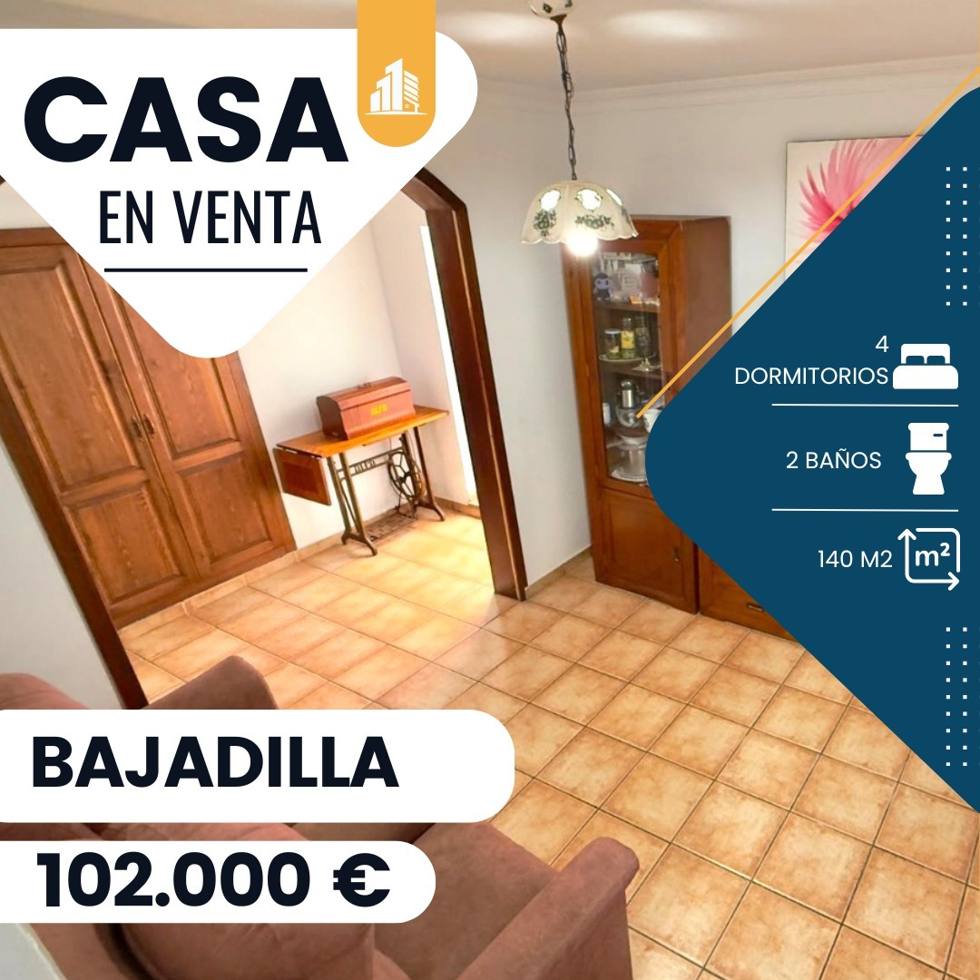‼️CASA ADOSADA EN VENTA EN LA BAJADILLA (ALGECIRAS)‼️ 4 Habitaciones,sala de estar,hall,cocina,salon,dos baños,gran azotea,salón amplio,.......